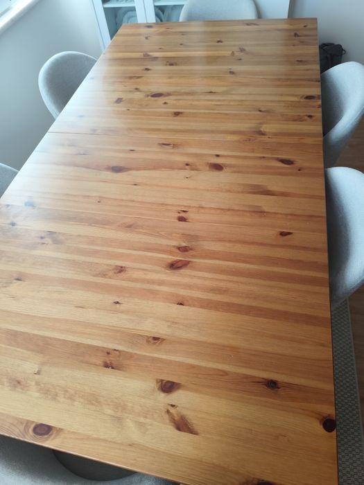 Mesa extensível em pinho  maciço 220x105x74