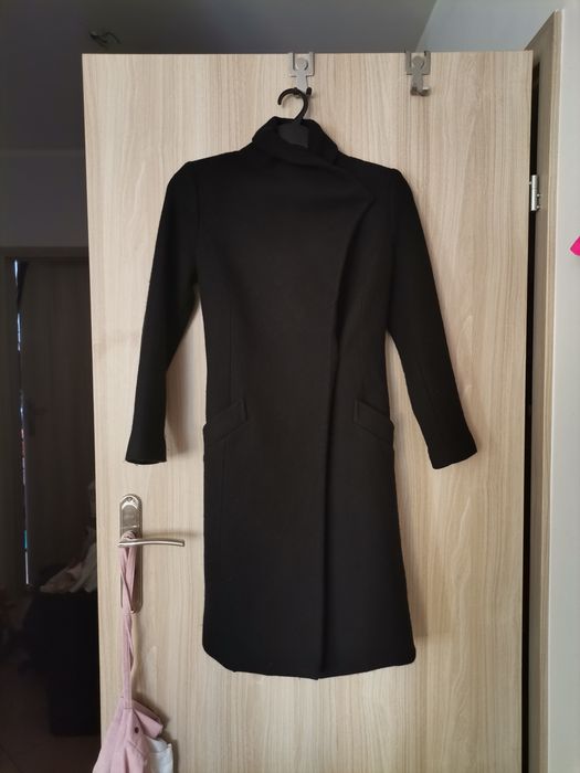 Mango XS/34 czarny klasyczny płaszcz damski