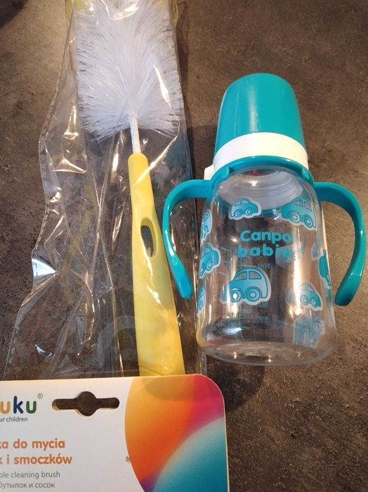 Sprzedam NOWA butelka ze smoczkiem Canpol + szczoteczka do mycia