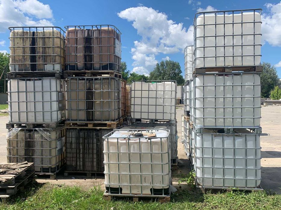 Єврокуб, Бочка 1000л б/в. Відро металеве 25л б/в з кришкою під хомут