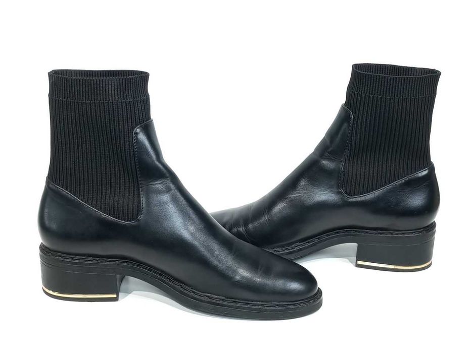 Кожаные женские ботинки на резинке Zara Оригинал