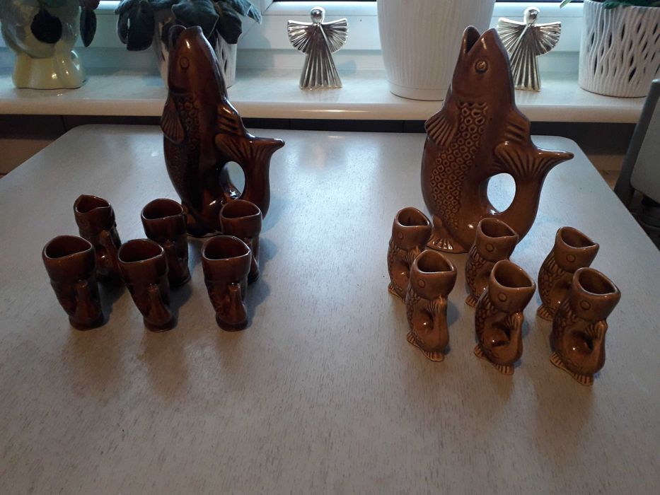 Karafki ceramiczne Mirostowice Ryby 2 KOMPLETY
