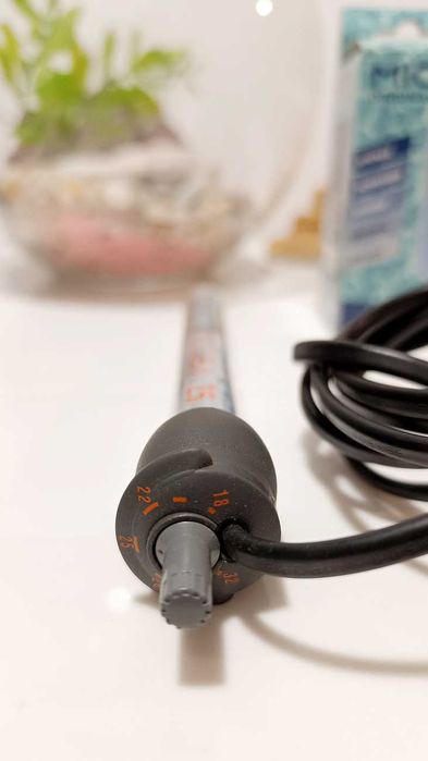 Aquário de Vidro Redondo (Globo) + Aquecedor + Filtro + Decorações