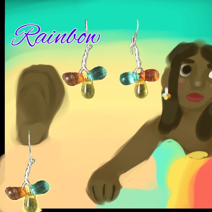 Brincos rainbow versão curta