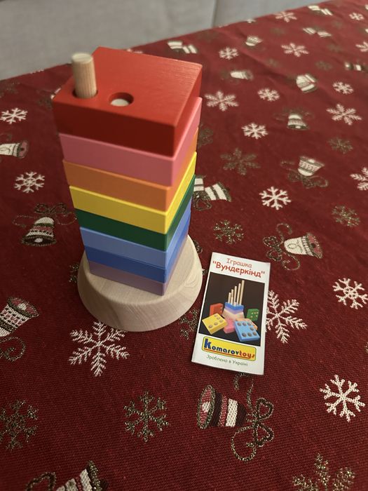 Дерев'яна іграшка пірамідка Вундеркінд