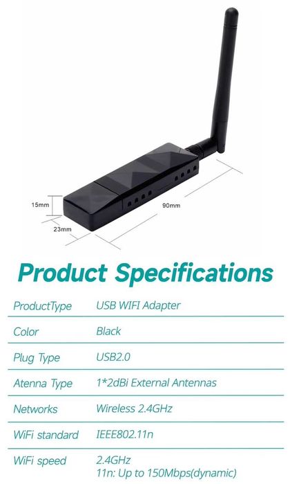WiFi USB адаптер Atheros AR9271, 2.4 GHz