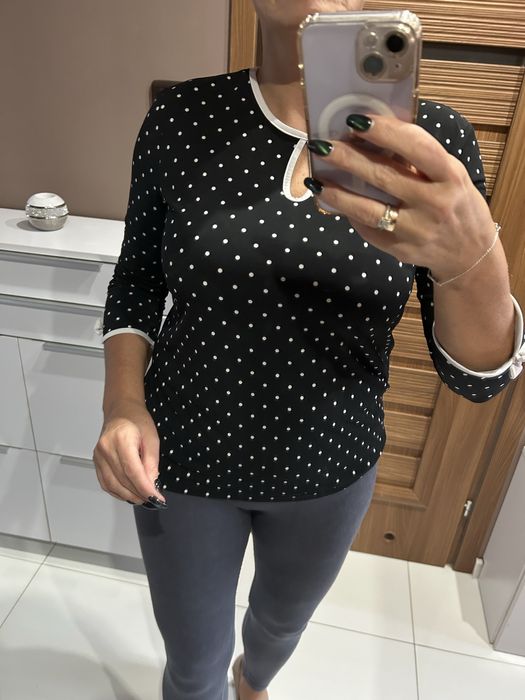 Czarna  bluzeczka w kropki Mohito M/L