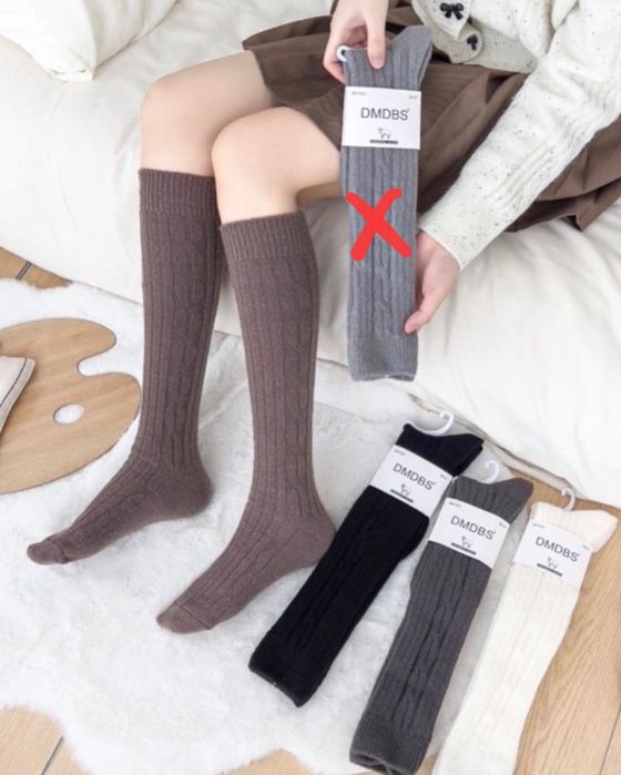 Теплі підколінники/гольфы шерсть кашемір в 2-х кольорових гамах, єдини