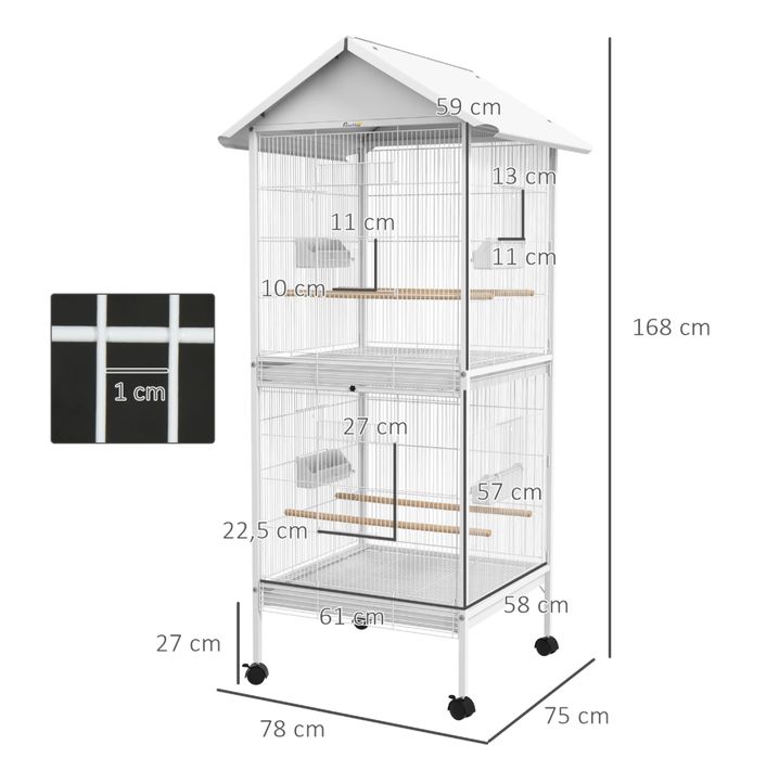 LOJA!! Nova Gaiola para aves e passaros com rodas - PORTES GRATIS