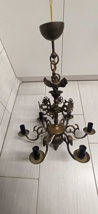 Żyrandol/lampa księstwo warszawskie, 6 punktów świetlnych