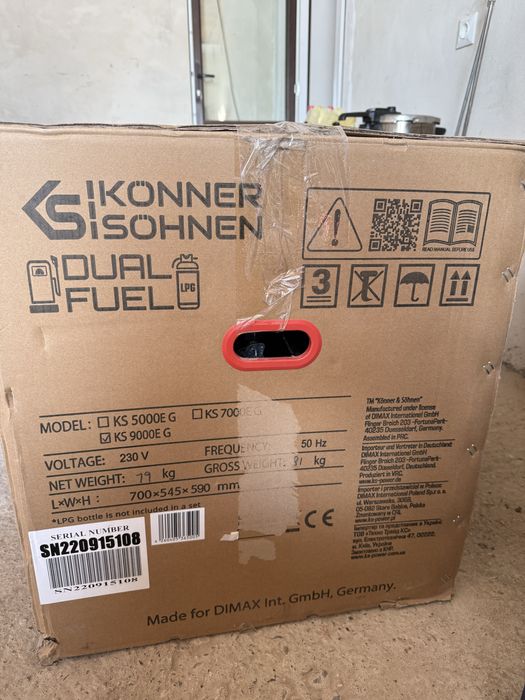 Продам новий генератор газобензиновий «Könner & Söhnen» KS 9000E G