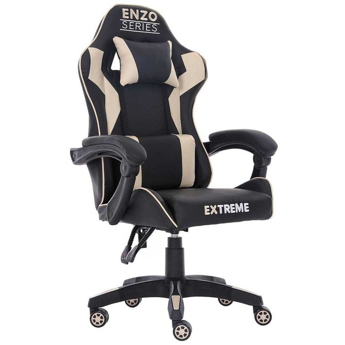 Nowoczesny Fotel Gamingowy dla Gracza Extreme ENZO Beige