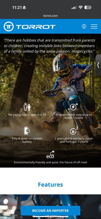 Torrot MX2 Moto Eletrica criança nova