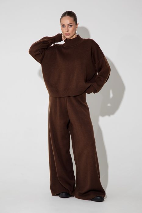 костюм Vovk трикотаж вязка бежевий oversize великий розмір