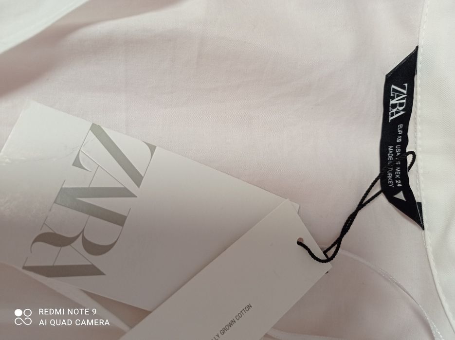 Biała sukienka koszulowa koszula Zara XS s nowa z metkami