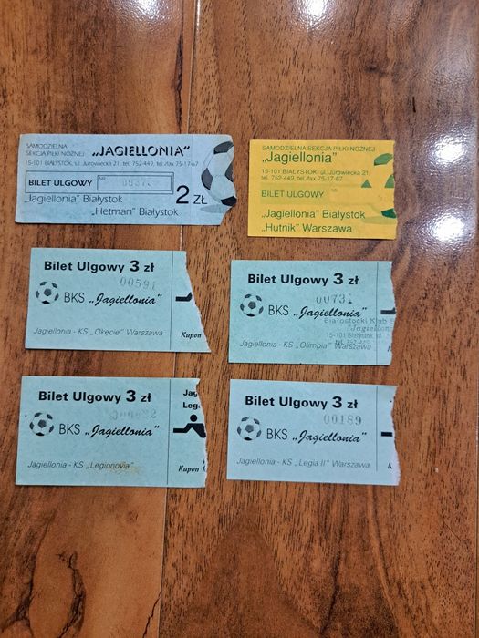 Bilety kolekcjonerskie Jagiellonia sezon 1997/98