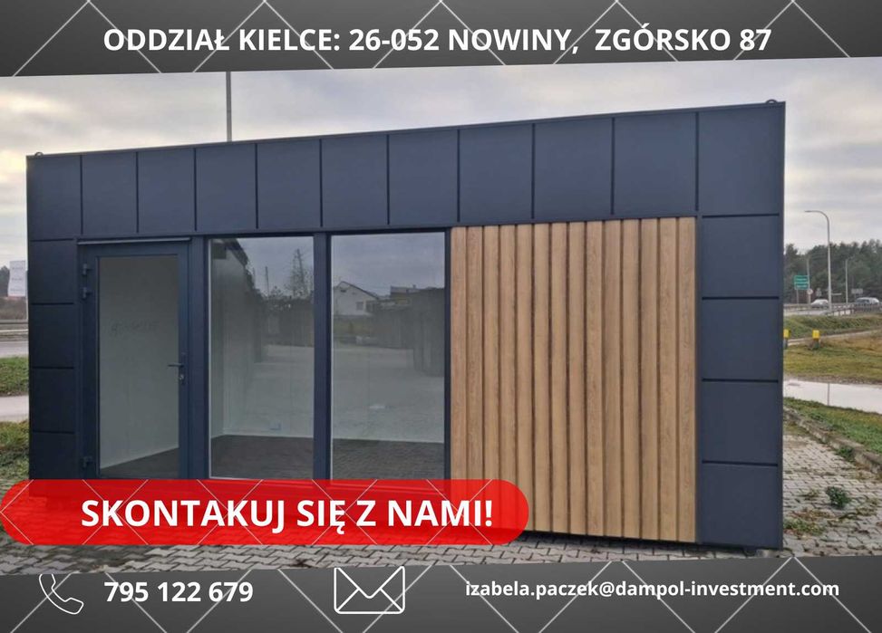 Nowy Pawilon/ Kontener z WC płyty PIR Sklep Biuro Kiosk