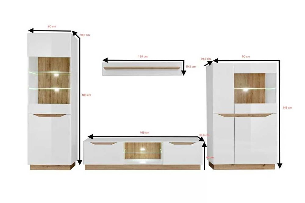Meblościanka z oświetleniem !!! STAN BARDZO DOBRY !!