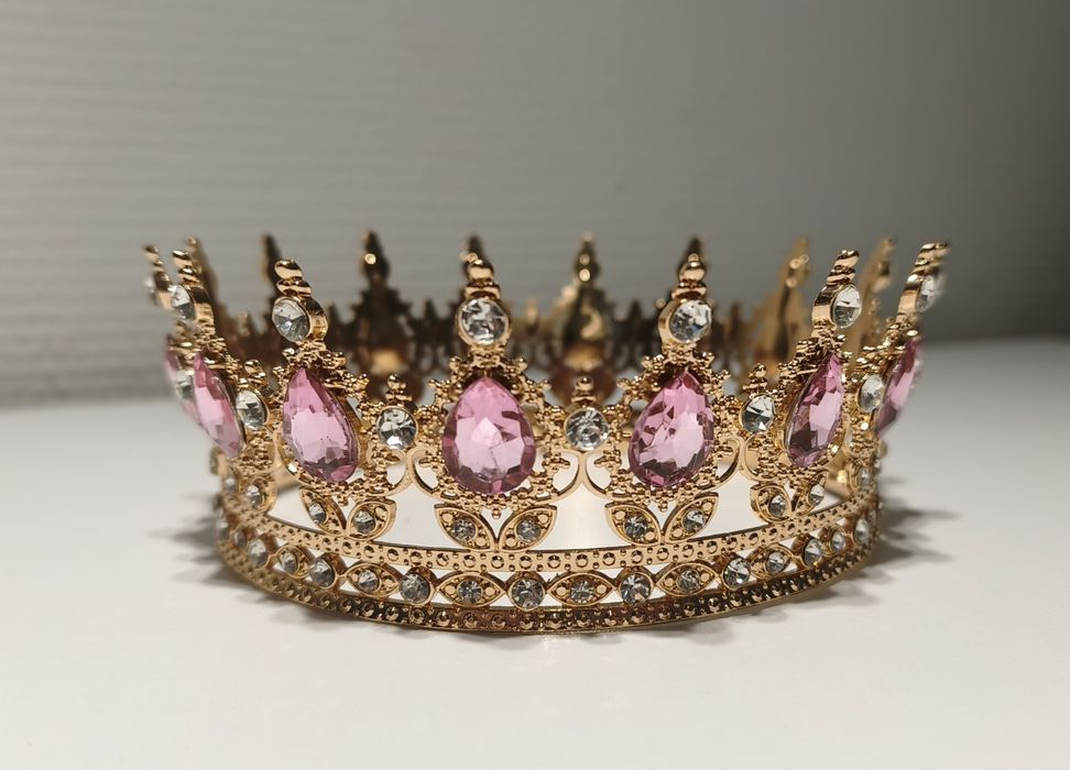 Корона на торт 12,4 см, глітер(харчові блистівки), топери