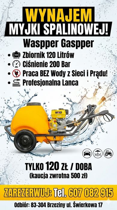 Wynajem myjki ciśnieniowej mobilnej
