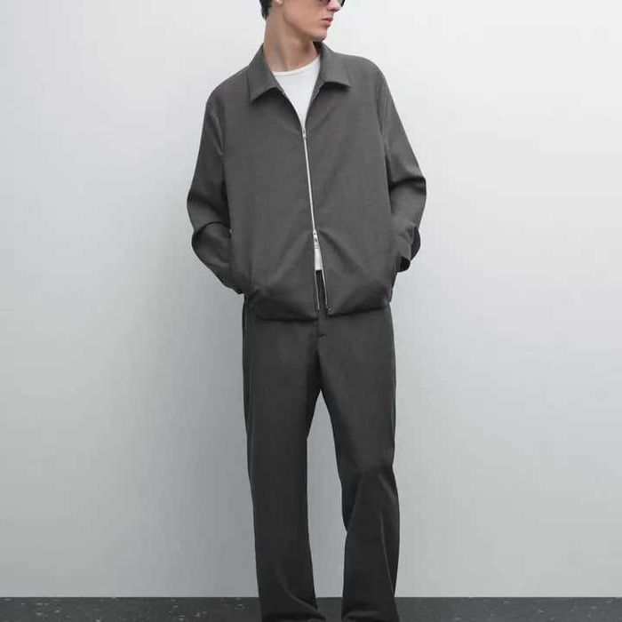 Брюки Massimo Dutti чоловічі класичні завужені сірі графіт
