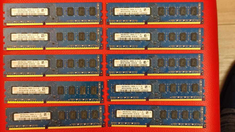 Komplet 10x 4GB RAM DDR3 Hynix 40GB 1333MHz PC3-10600U Włocławek • OLX.pl