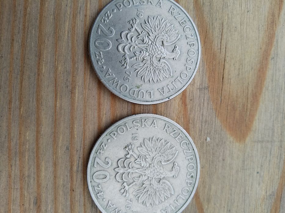Monety 20 zł 1975 i1976 r Marceli Nowotko B.z.m.