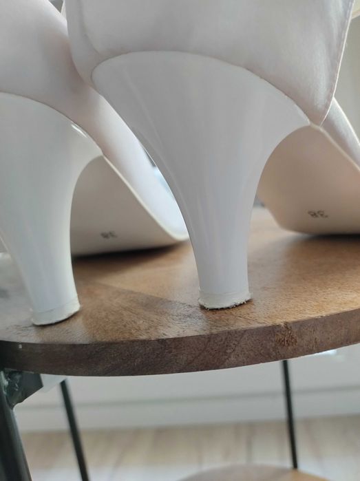 Buty ślubne białe atłas
