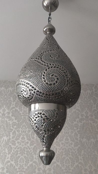 Lampa wisząca w stylu marokańskim – metalowa, ażurowa, 86 cm