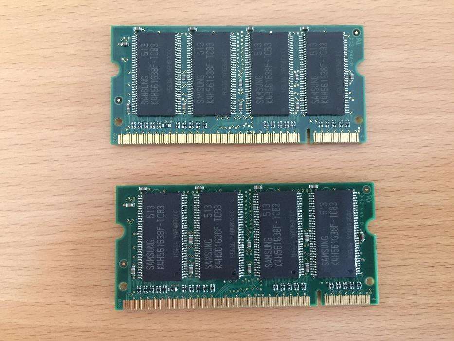 2 Memórias Samsung 256mb DDR PC2700