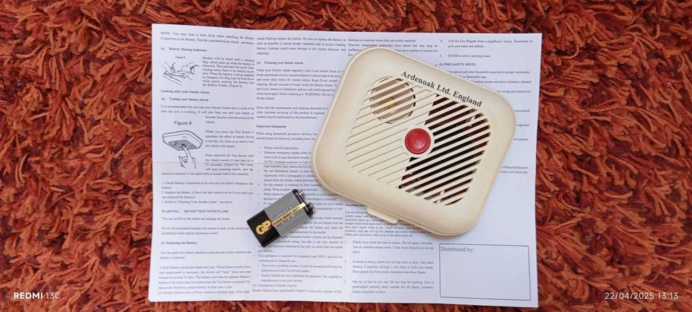 Alarme de Fumo de Ionização Ardenoak - NOVO