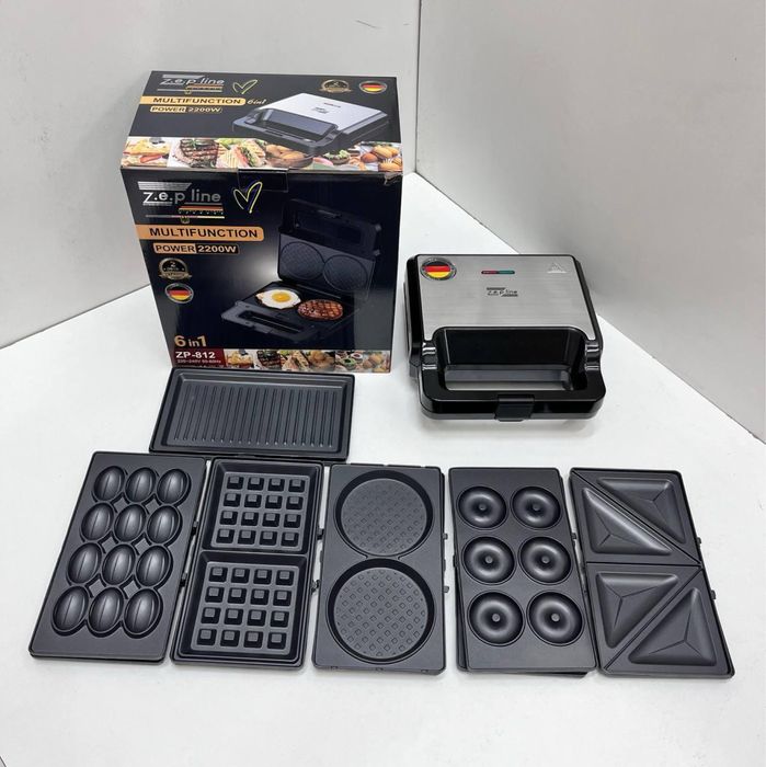 Гриль Вафельница 6в1 Zepline 812 2200WATT