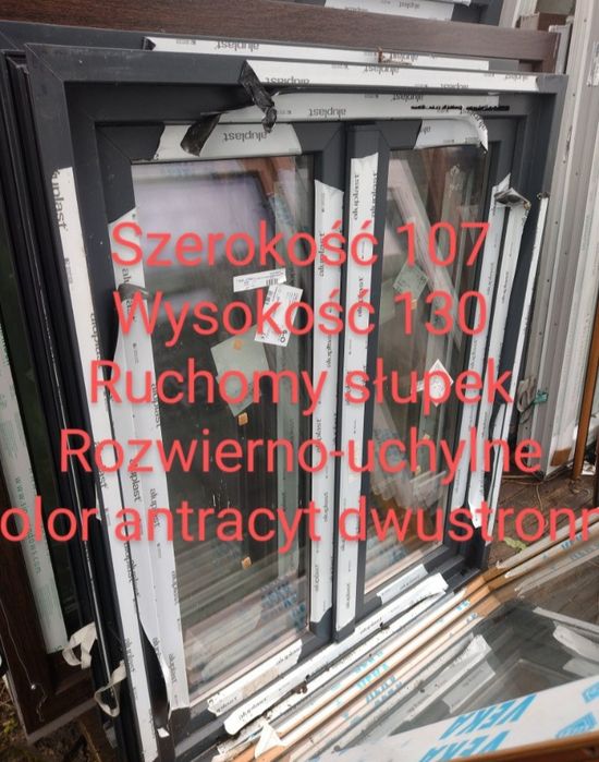Okno nowe 107x130 Dwustronny antracyt %