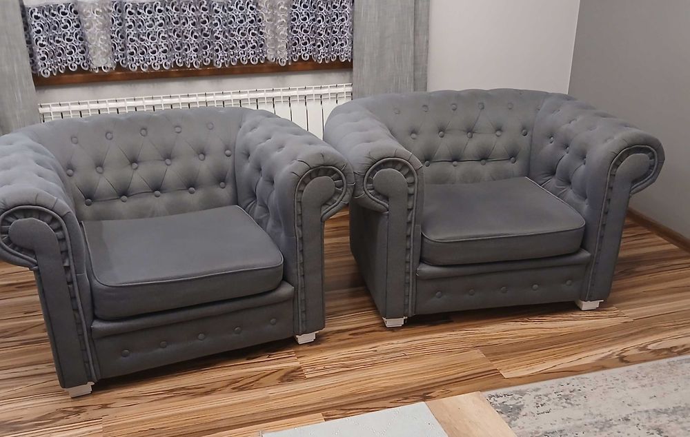 Komplet wypoczynkowy pikowany Chesterfield