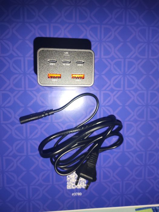 Потужна зарядка GaN 125W на 5 портів (3xUSB-C + 2xUSB-A) | Нова