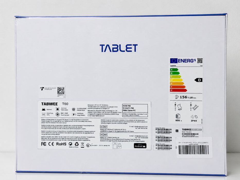 Новий Планшет TABWEE T60 12.2” 12+36 ГБ / 256 ГБ Android 15 (з клавіатурою, мишею, стилусом та чохлом)