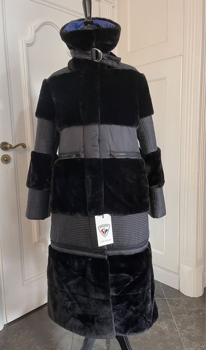 ROSSIGNOL piękny płaszcz, kurtka, 2 w 1 , z futrem eko. NOWY