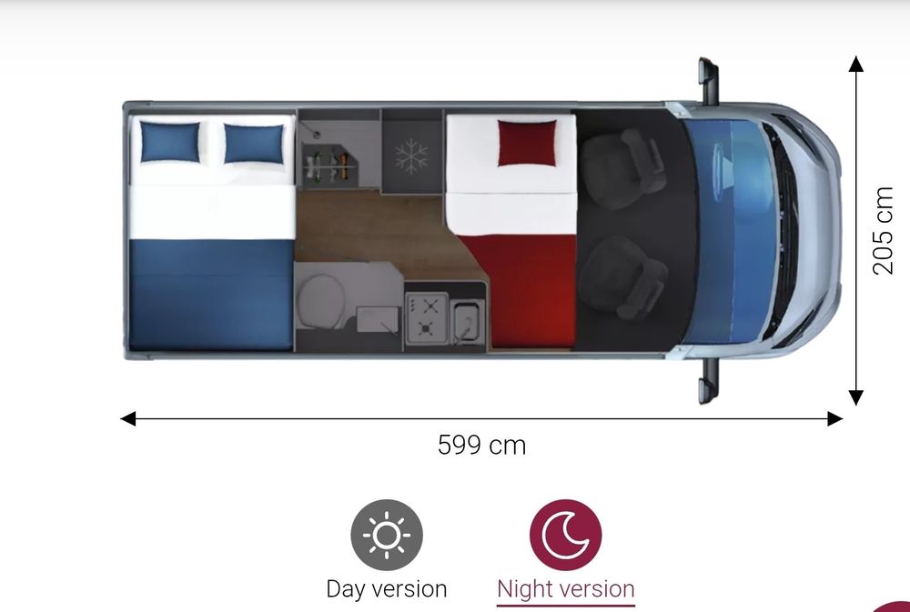 Alugo campervan  Giottivan 60T - 3 dormidas - Top!!