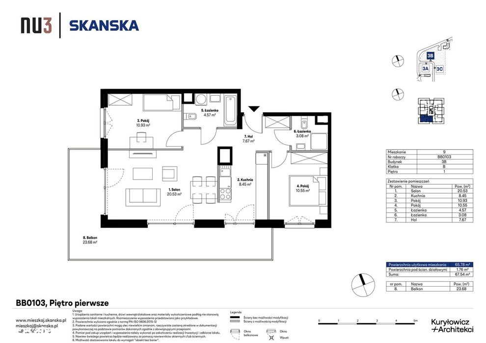 3-pokojowe mieszkanie 65m2 + balkon Bez Prowizji