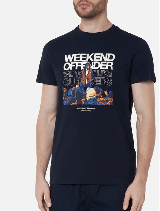 Мужские футбокли Weekend Offender Casual Ultras черная белая ультрас