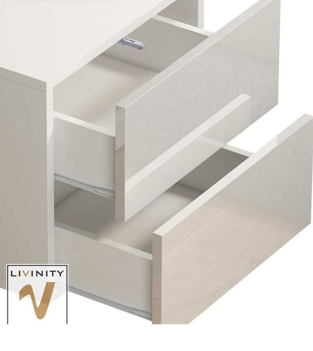 Livinity Sofie Szafka nocna stolik 49,6 x 45 cm (biały wysoki połysk)