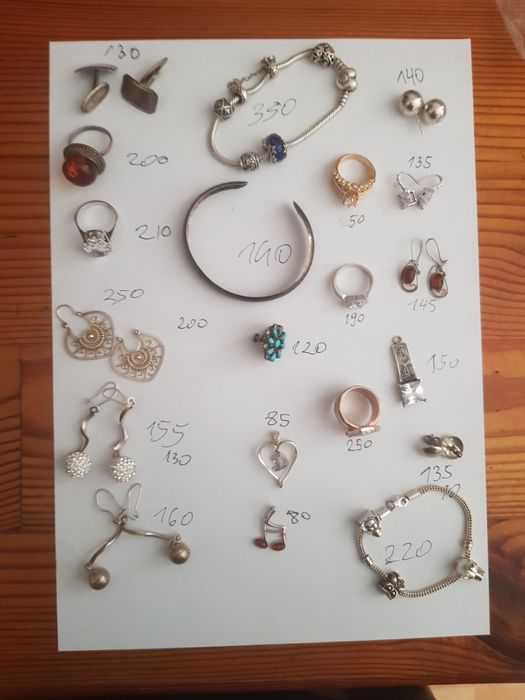 PRL biżuteria bransoletka pierścionek kolczyki wisior zawieszka