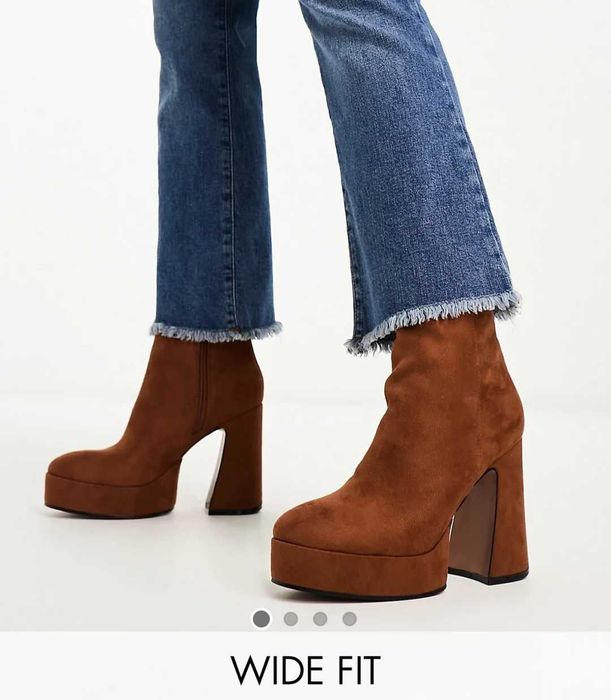 Botas de Salto Castanhas - wide fit 38