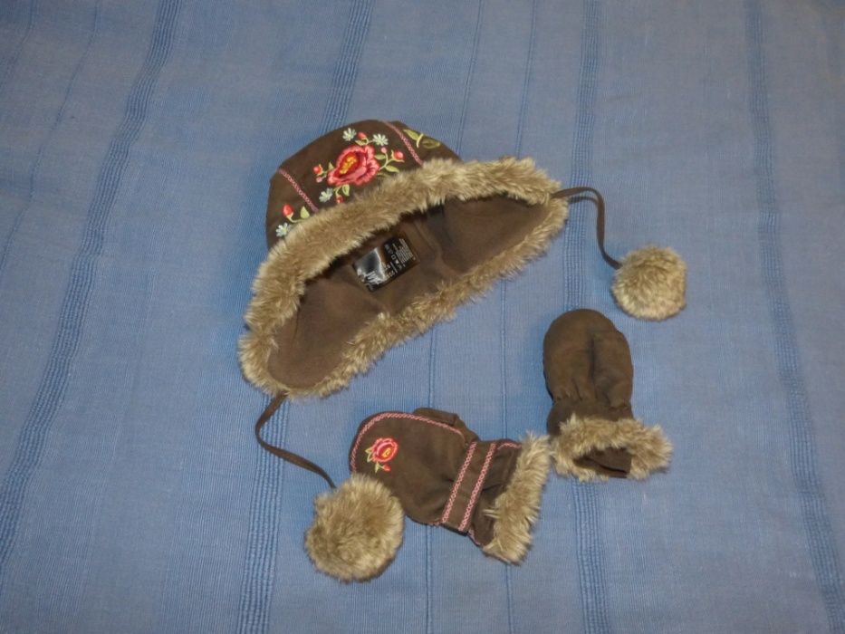 Czapka i rękawiczki H&M 80cm 9-12 miesięcy, śliczne