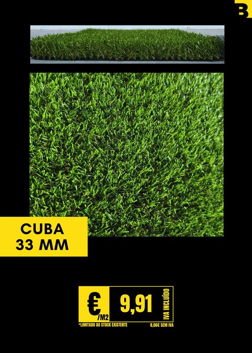 Relva Artificial Sintética Cuba 33mm