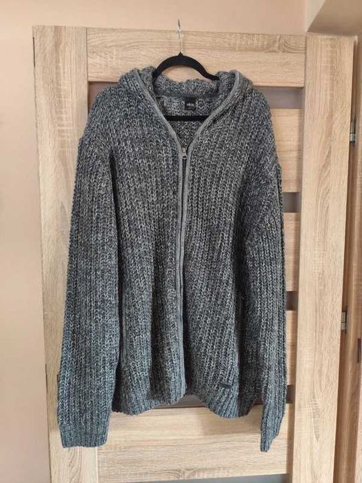 męski szary sweter 4 xl z kapturem ellos