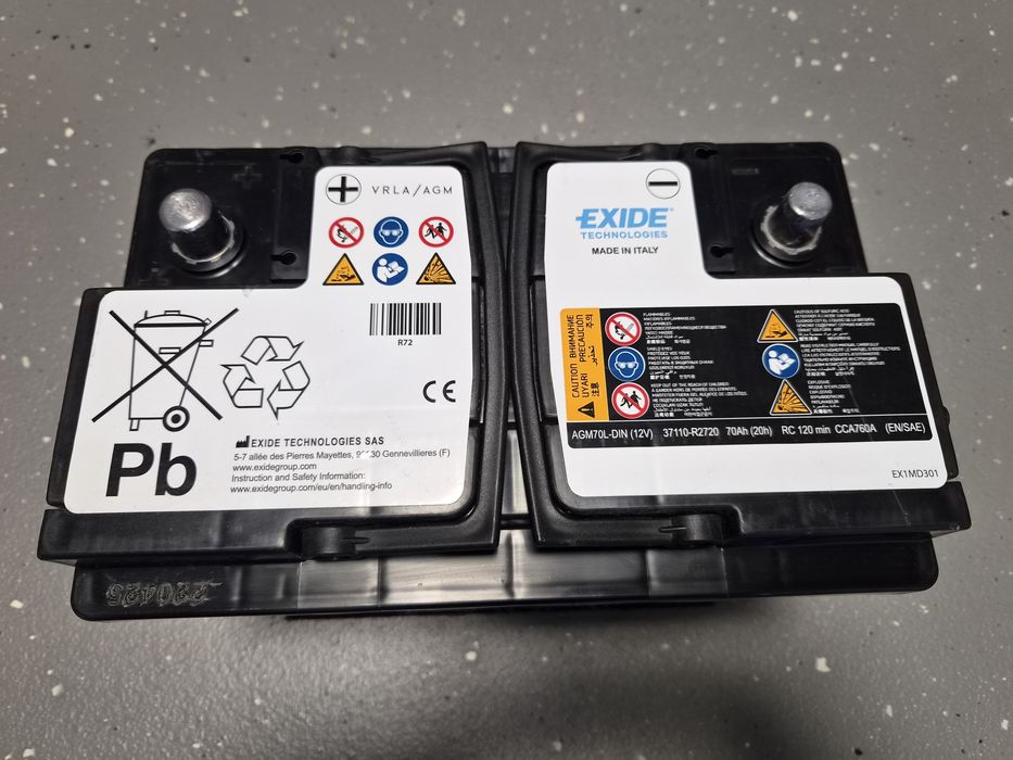 Akumulator Exide 70Ah Bosch 60, 80Ah Varta 60, 80Ah AGM Banner 45Ah