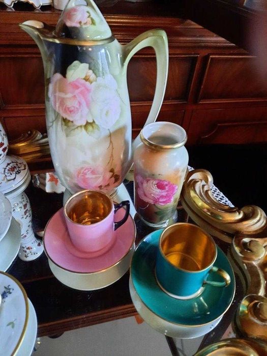 Prussia  sygnowana ,  porcelana malatura  kwiatowa  roze
