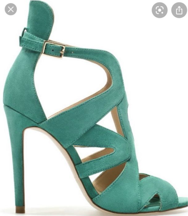 замшевые босоножки мятного цвета 38 р