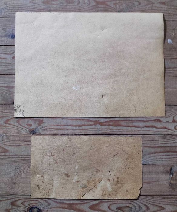 Lote de 2 estudos de Atelier - Óleos sobre papel espesso, cerca 1940